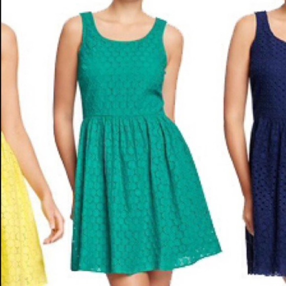 Old Navy Teal Eyelet Dress - Picture 1 of 5